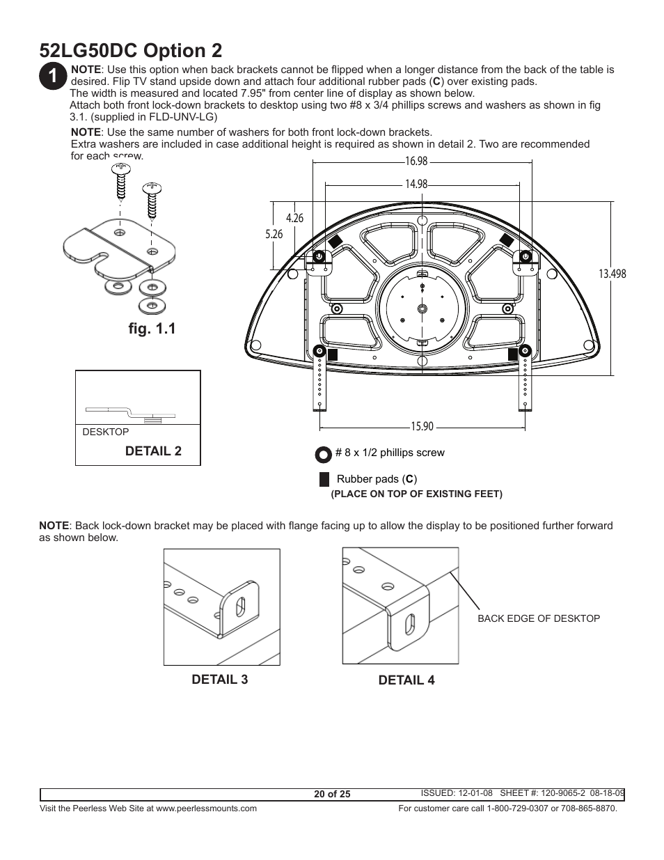 Fig. 1.1 | Peerless-AV ACC942 - Installation User Manual | Page 20 / 25