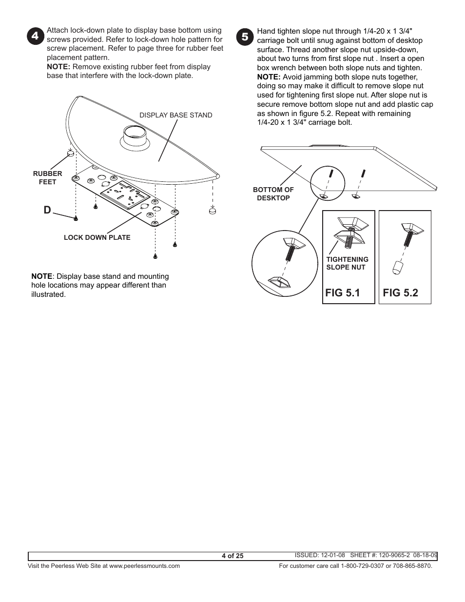 5fig 5.1, Fig 5.2 | Peerless-AV ACC942 - Installation User Manual | Page 4 / 25