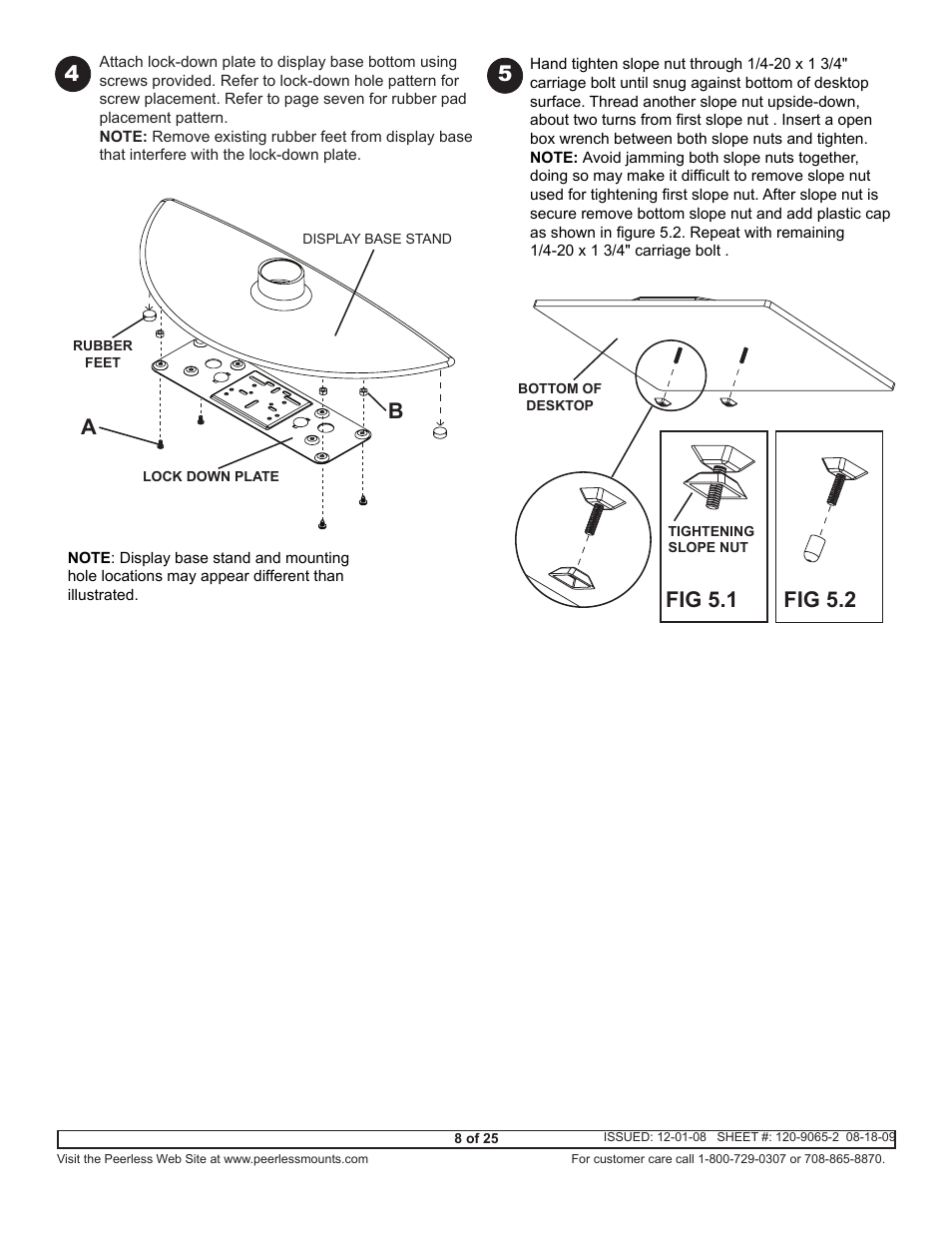 Fig 5.1, Fig 5.2 | Peerless-AV ACC942 - Installation User Manual | Page 8 / 25