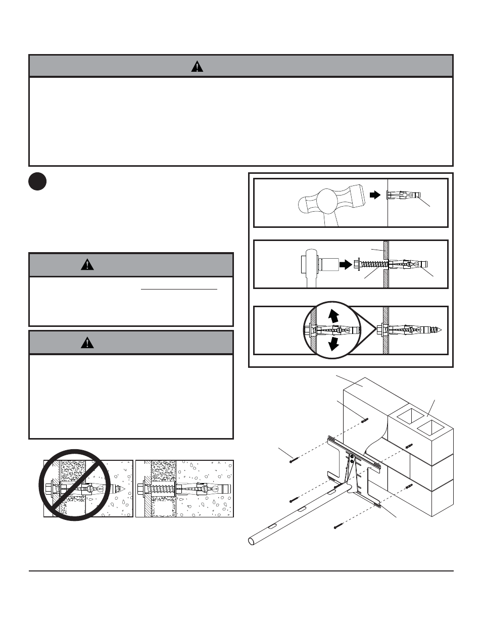 Warning, Gk e, Illustration a | Peerless-AV PSTK-028-W - Installation User Manual | Page 7 / 9