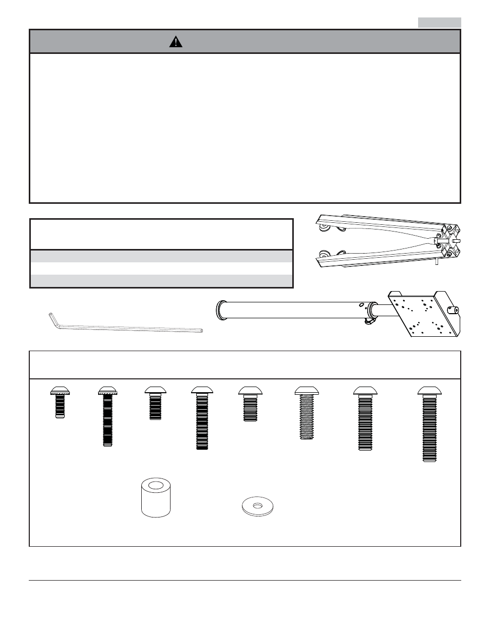 Avertissement, Vis de sécurité, Ab c | Liste des pièces, Outils nécessaires au montage | Peerless-AV FPZ-640 - Installation User Manual | Page 14 / 18