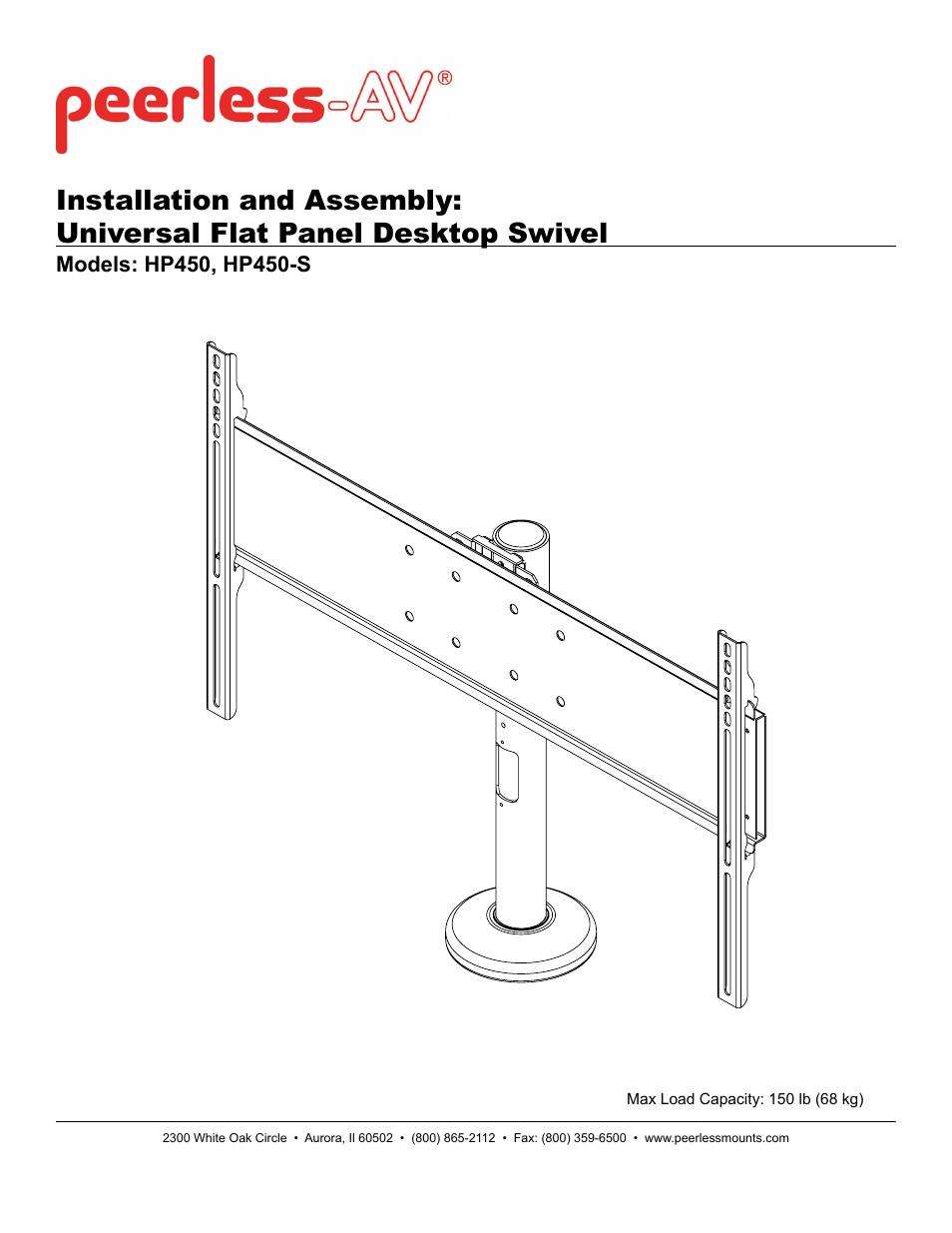 Peerless-AV HP450 - Installation User Manual | 6 pages