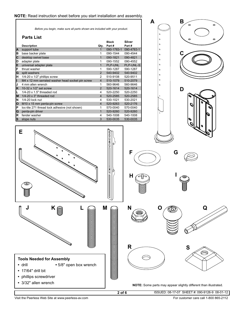 Peerless-AV HP450 - Installation User Manual | Page 2 / 6
