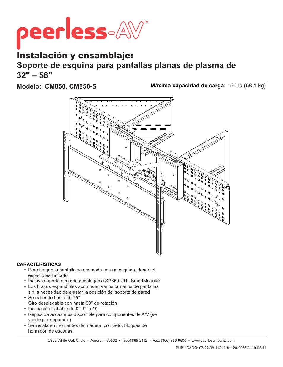 Peerless-AV CM850-S - Installation User Manual | Page 17 / 48