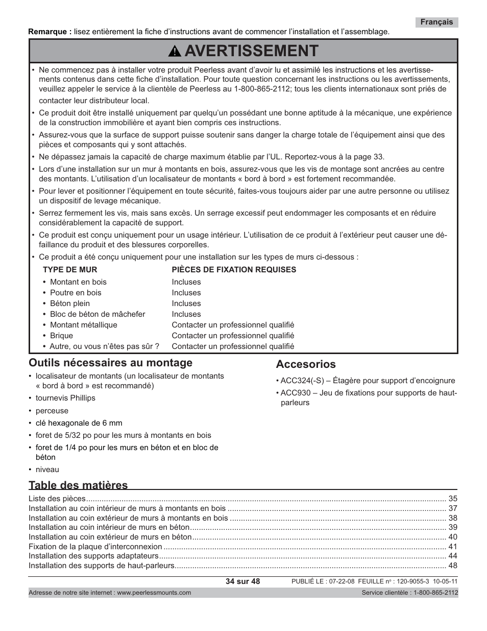 Peerless-AV CM850-S - Installation User Manual | Page 34 / 48