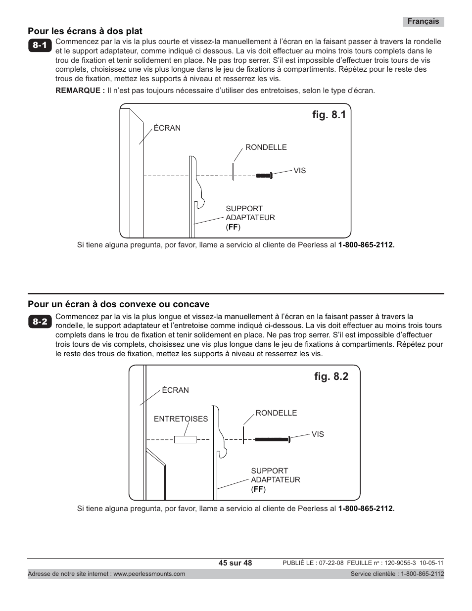 Fi g. 8.2, Fi g. 8.1 | Peerless-AV CM850-S - Installation User Manual | Page 45 / 48