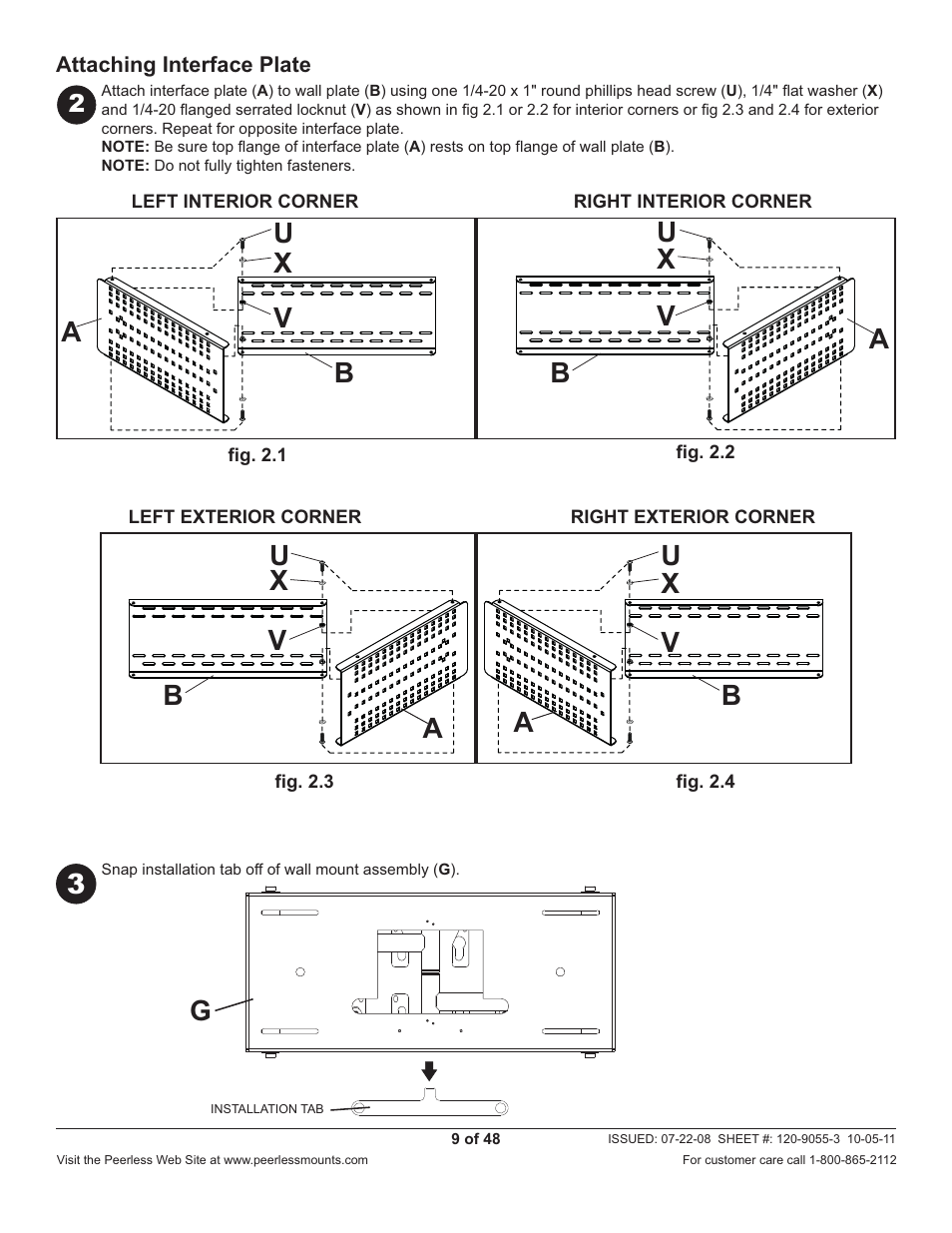 Peerless-AV CM850-S - Installation User Manual | Page 9 / 48