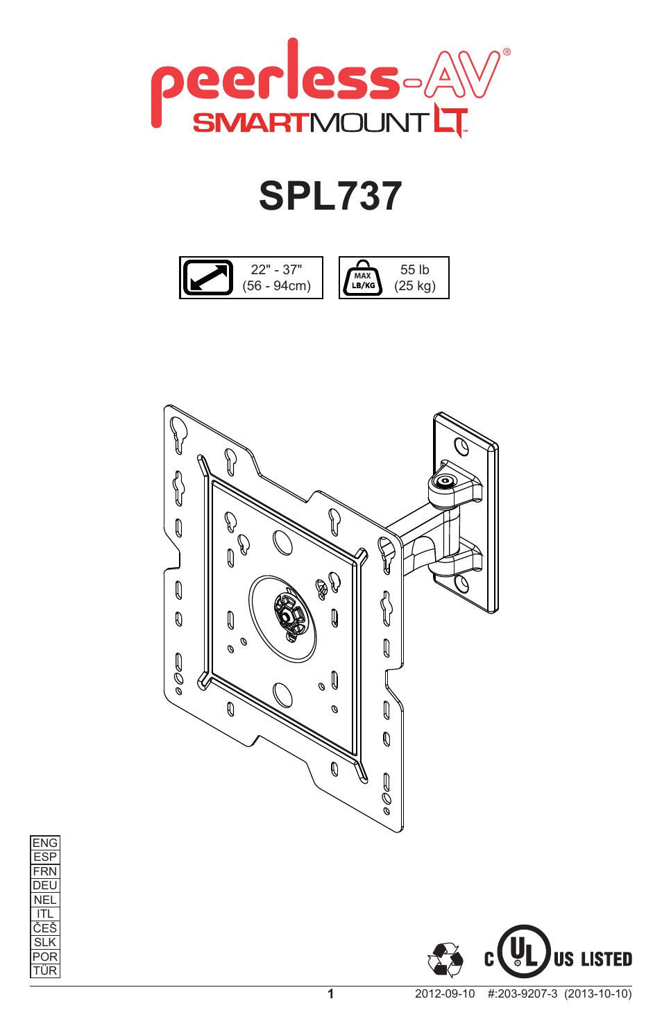 Peerless-AV SPL737 - Installation User Manual | 20 pages