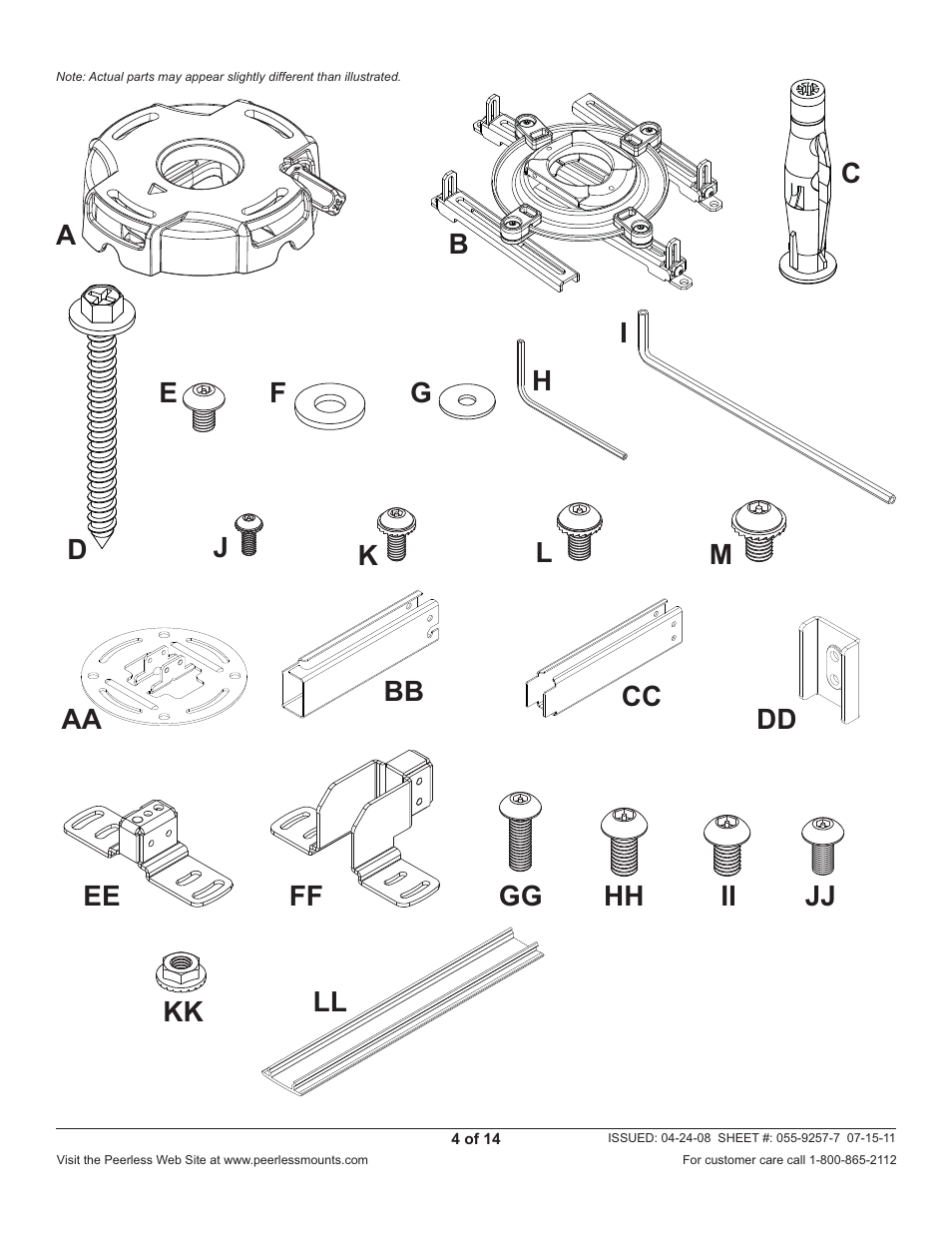 Peerless-AV PRG-EXC-W - Installation User Manual | Page 4 / 14