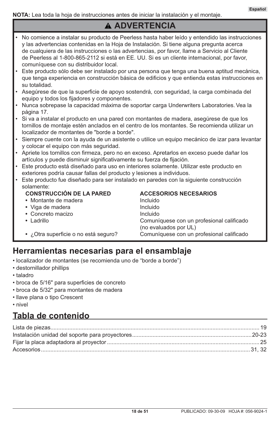 Peerless-AV PRG-UNV-S - Installation User Manual | Page 18 / 51