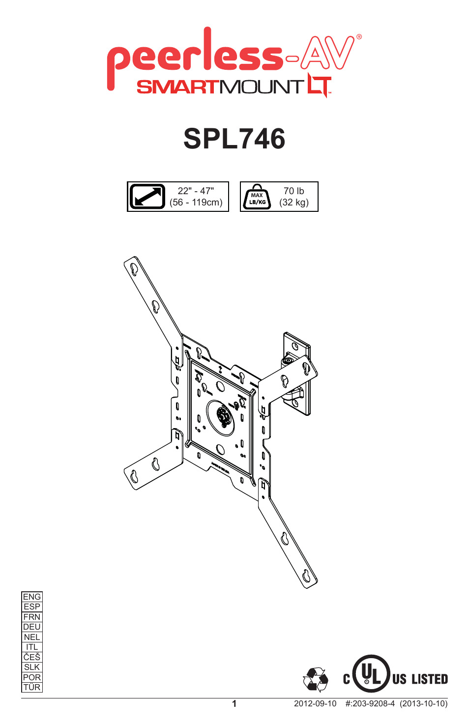 Peerless-AV SPL746 - Installation User Manual | 24 pages
