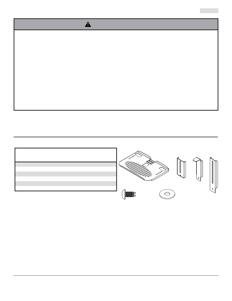 Advertencia, Lista de piezas b e f, Herramientas necesarias para el ensamblaje | Peerless-AV ACCXT302 - Installation User Manual | Page 7 / 17