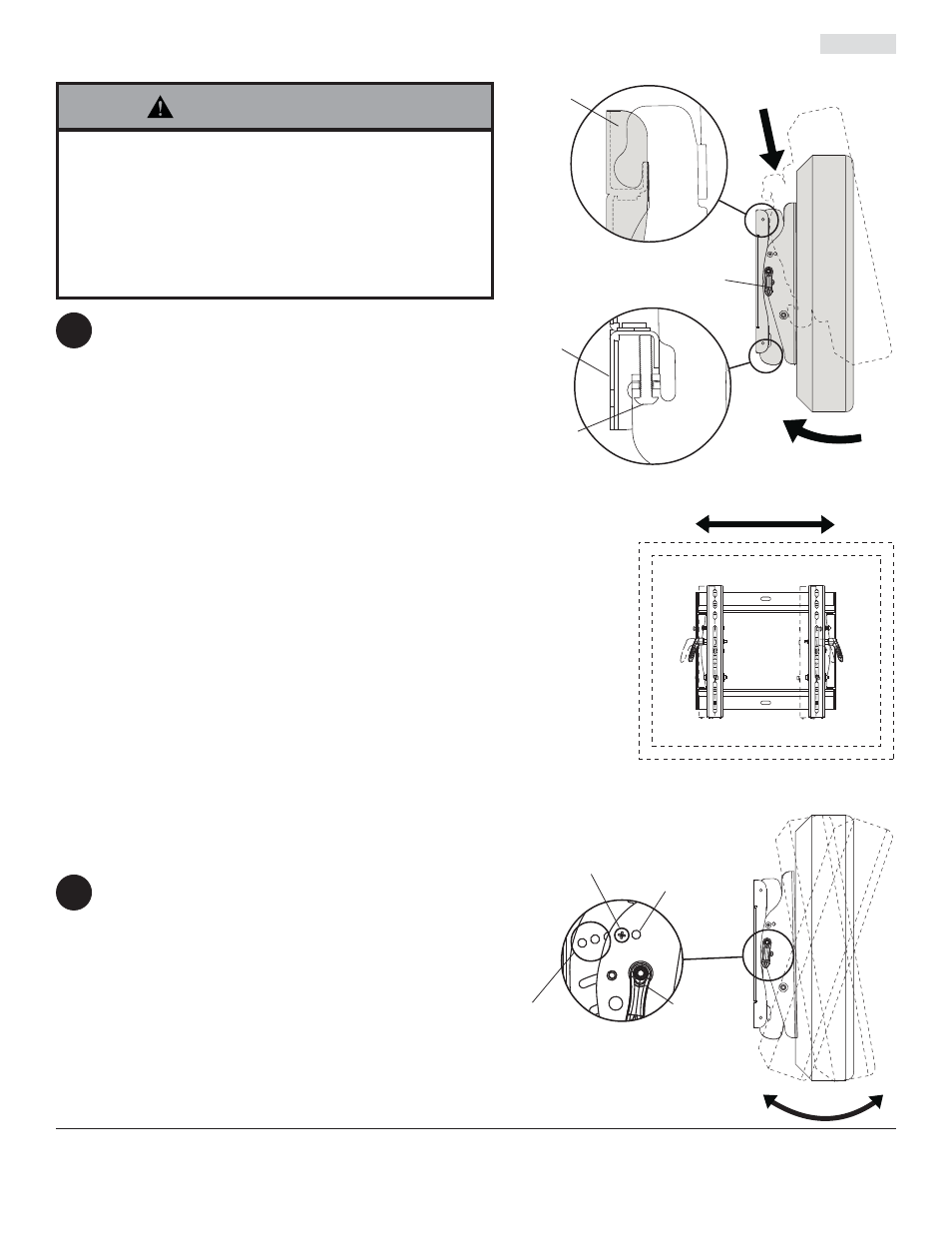 Advertencia, Bb y cc bb y cc aa, Fi g 3.1 | Instalación y desinstalación de la pantalla plana, Sección transversal | Peerless-AV ST635P - Installation User Manual | Page 14 / 30