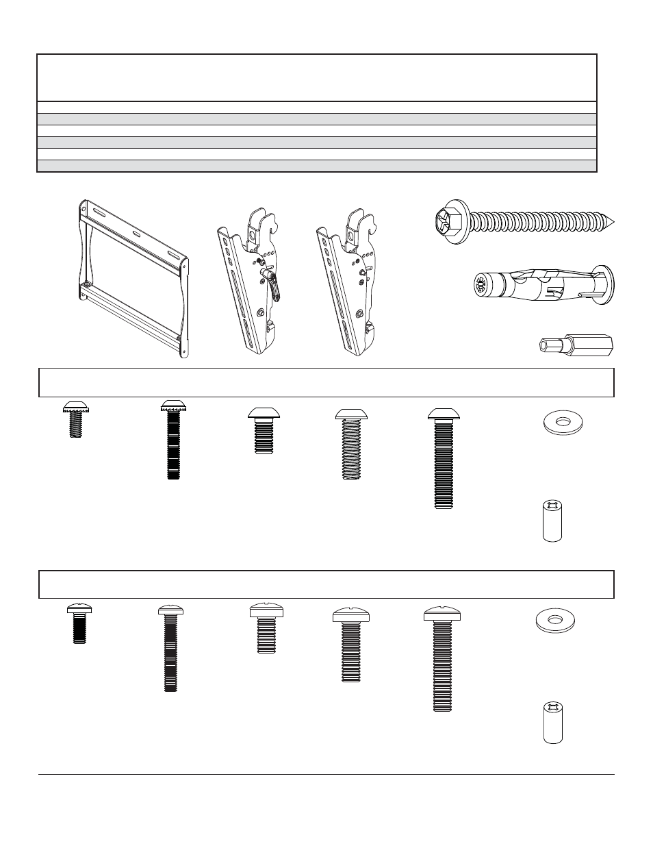 Befestigungsteile der sicherheitsadapterhalterung, Cc aa bb dd ff ee, Keine sicherheitsausf. sicherheitsausf. teileliste | Peerless-AV ST635P - Installation User Manual | Page 24 / 30