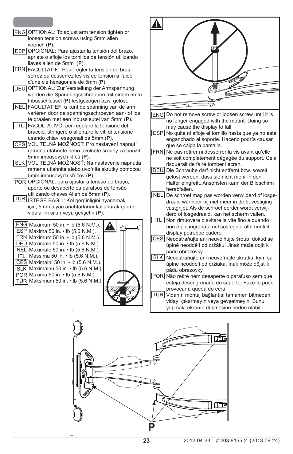 Peerless-AV SA752PU - Installation User Manual | Page 23 / 28