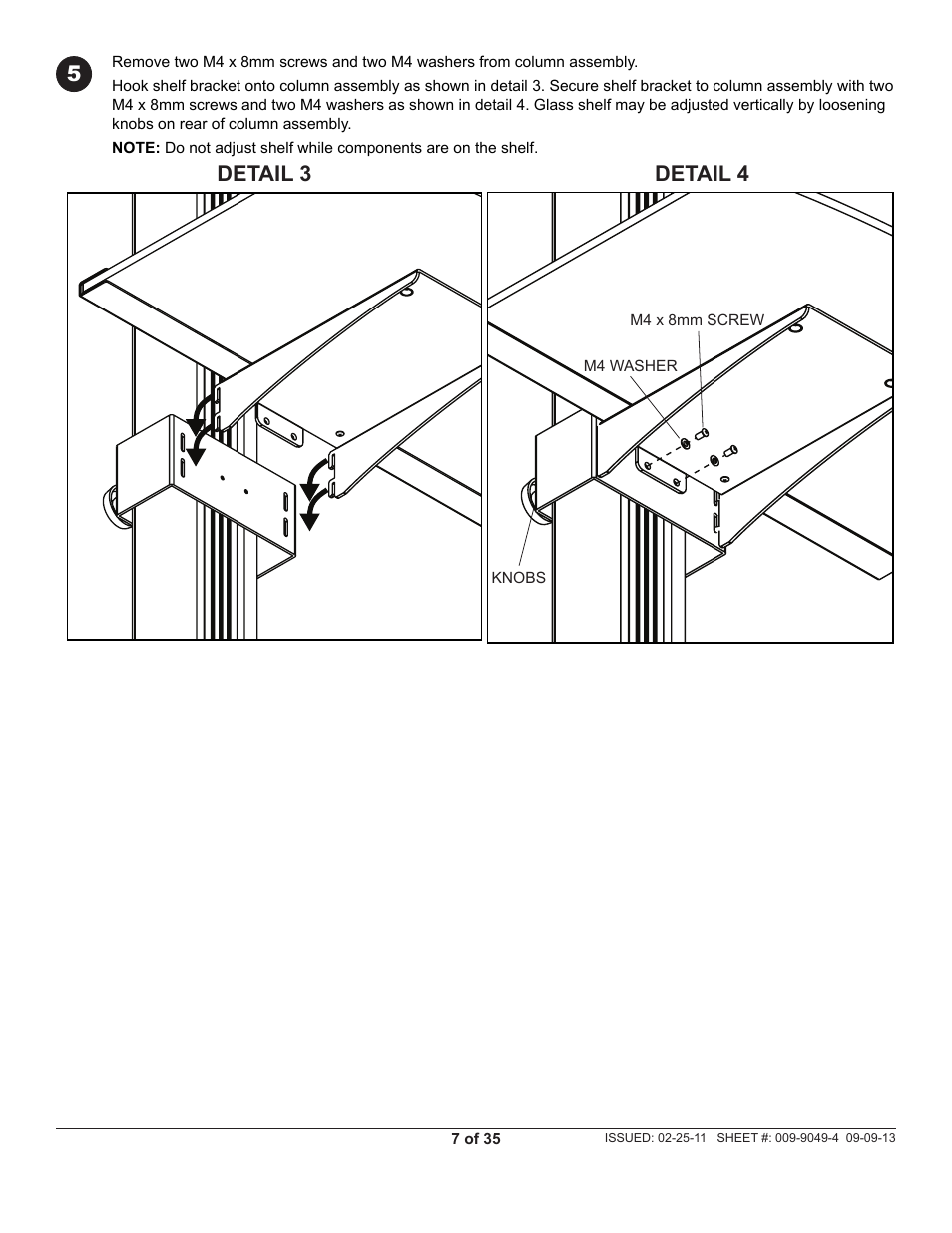 Detail 3 detail 4 | Peerless-AV SC550GL - Installation User Manual | Page 7 / 35