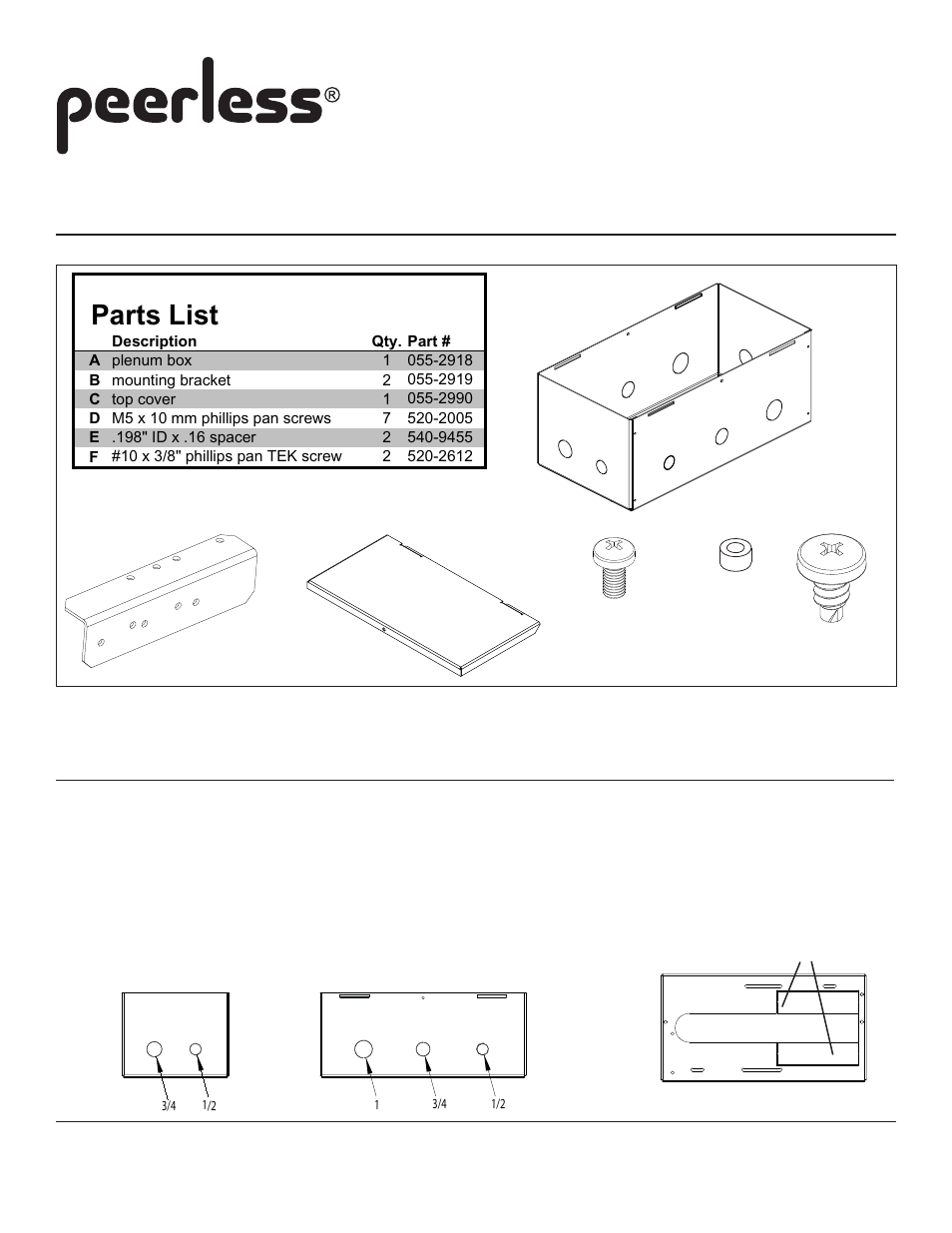 Peerless-AV PB-1 - Installation User Manual | 5 pages