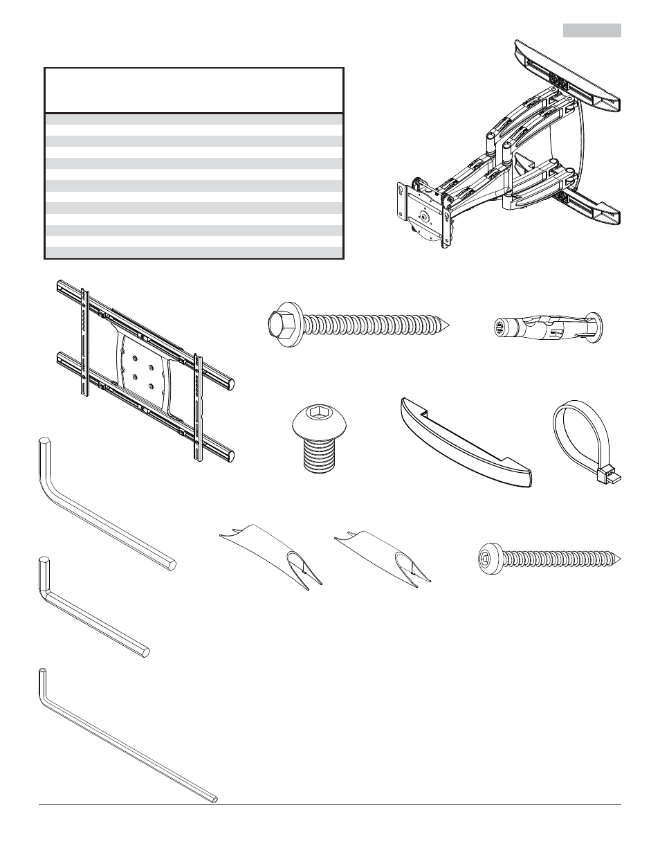Liste des pièces | Peerless-AV ESA763PU - Installation User Manual | Page 35 / 50