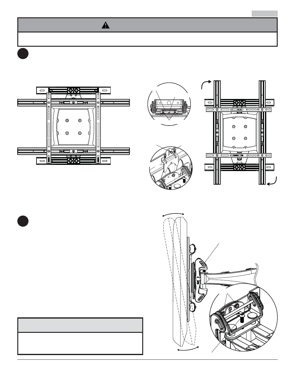 Avertissement, Prudence, 76 réglage d’un écran plat | Détail 2 fi g. 6.1, Vue du dessus vue arrière | Peerless-AV ESA763PU - Installation User Manual | Page 46 / 50