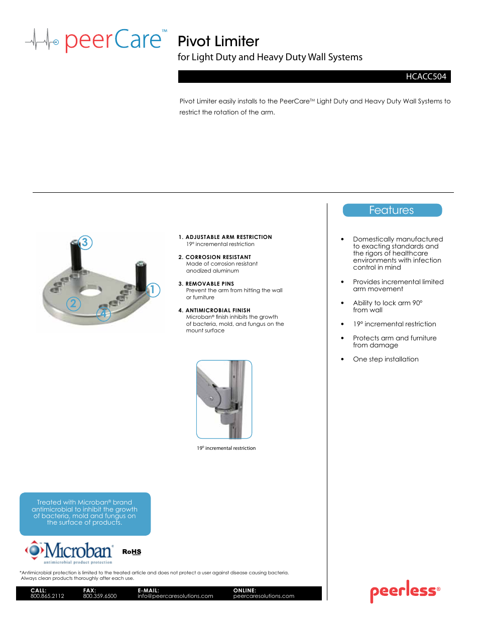 Peerless-AV HCACC504  - Sell Sheet User Manual | 2 pages