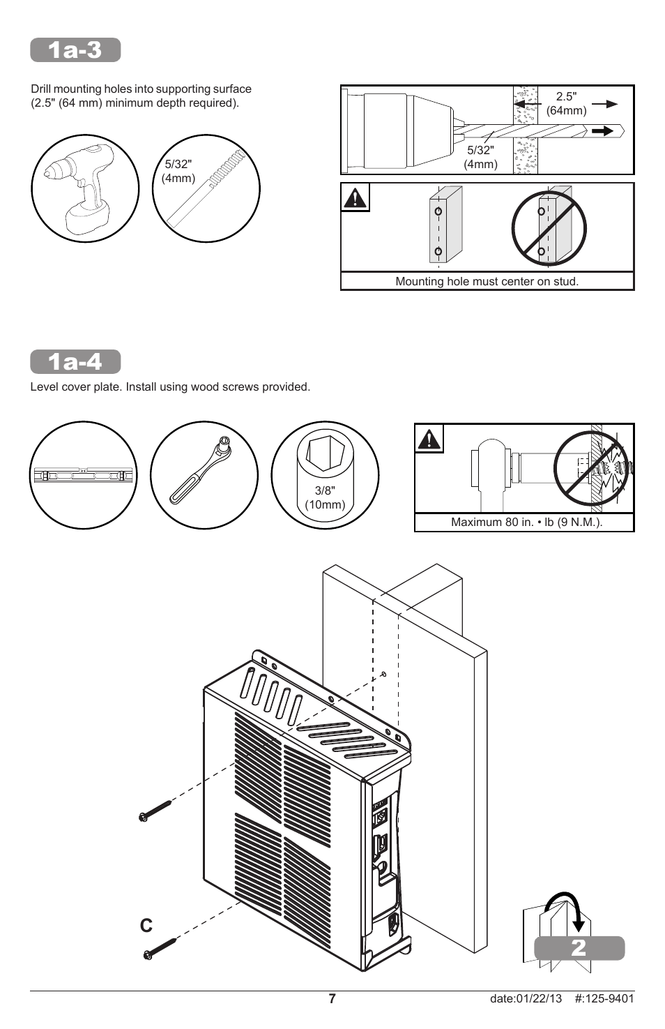 1a-3 1a-4 | Peerless-AV GC-X360S-W - Installation User Manual | Page 7 / 12