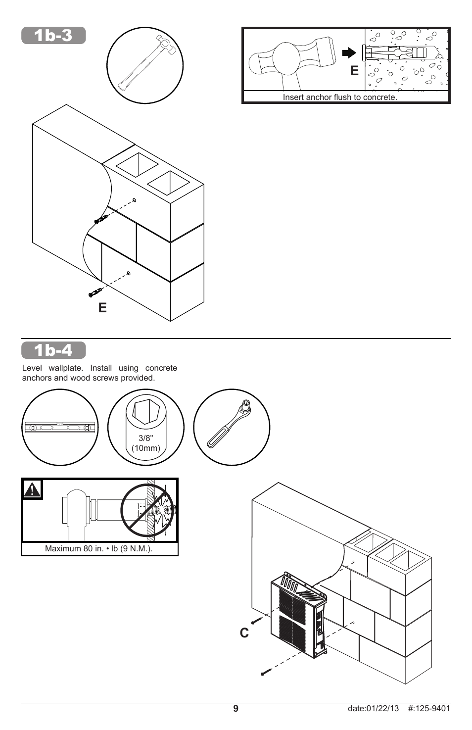 1b-3, Ce e | Peerless-AV GC-X360S-W - Installation User Manual | Page 9 / 12