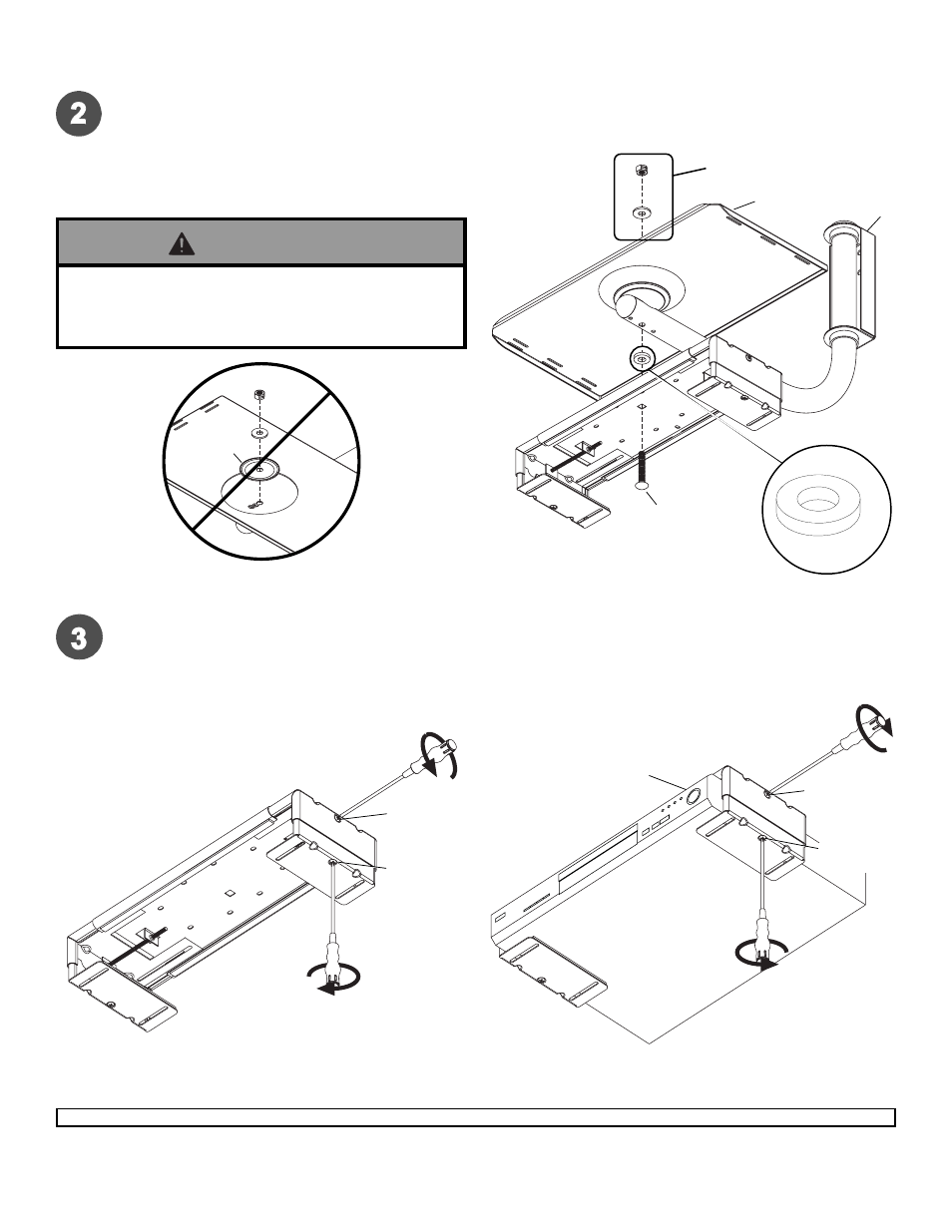 Warning, Installing a single dvd/dvr/vcr mount | Peerless-AV DS25_SV_S_S-SV_SW_W - Installation User Manual | Page 4 / 5