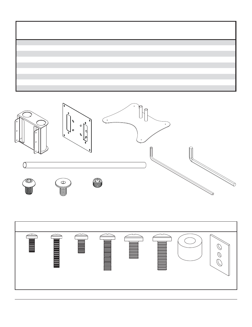 Parts list | Peerless-AV SS560DPS - Installation User Manual | Page 3 / 9
