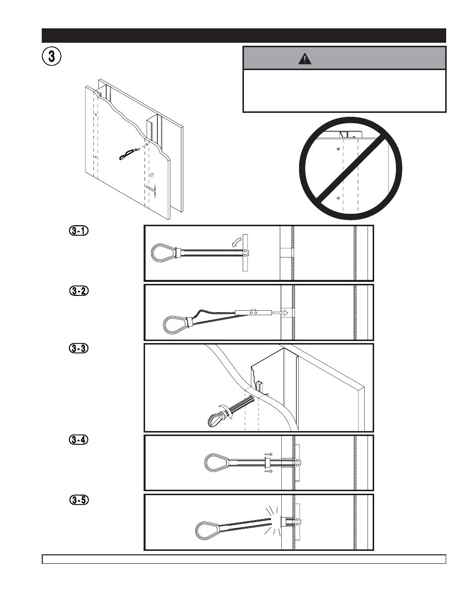 Warning | Peerless-AV WSP445 - Installation User Manual | Page 3 / 4