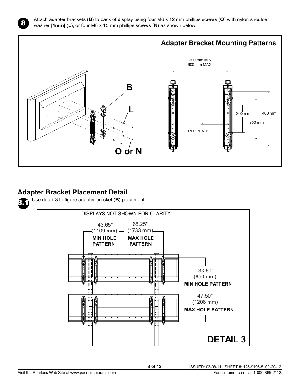Detail 3, Bo or n l | Peerless-AV DS-VWC560 - Installation User Manual | Page 8 / 12