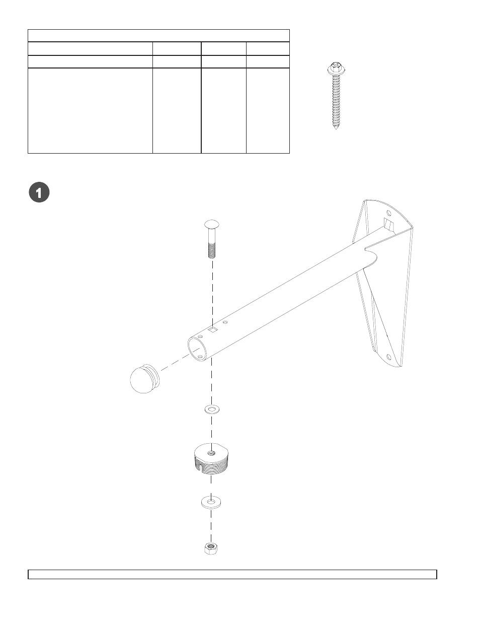 Parts list | Peerless-AV PWA-14W - Installation User Manual | Page 2 / 6