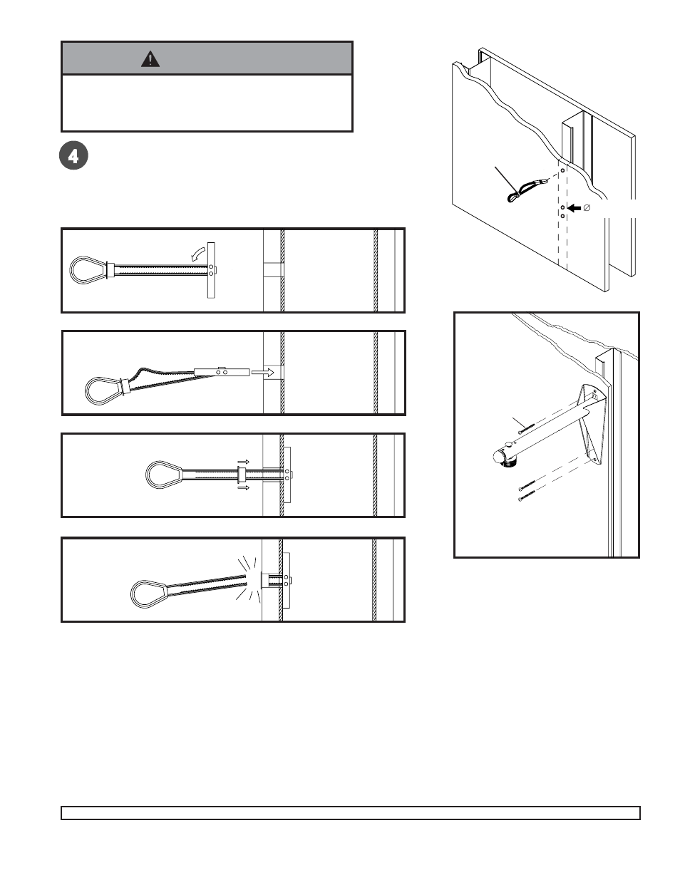 Warning, Installation to a metal stud wall a | Peerless-AV PWA-14W - Installation User Manual | Page 5 / 6