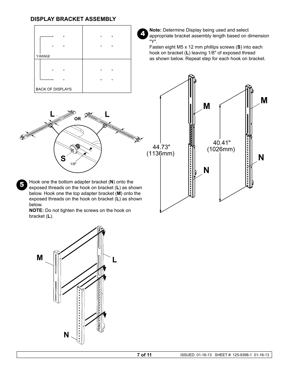 Mn n, Lm n | Peerless-AV DS-VWS546-2X2 - Installation User Manual | Page 7 / 11