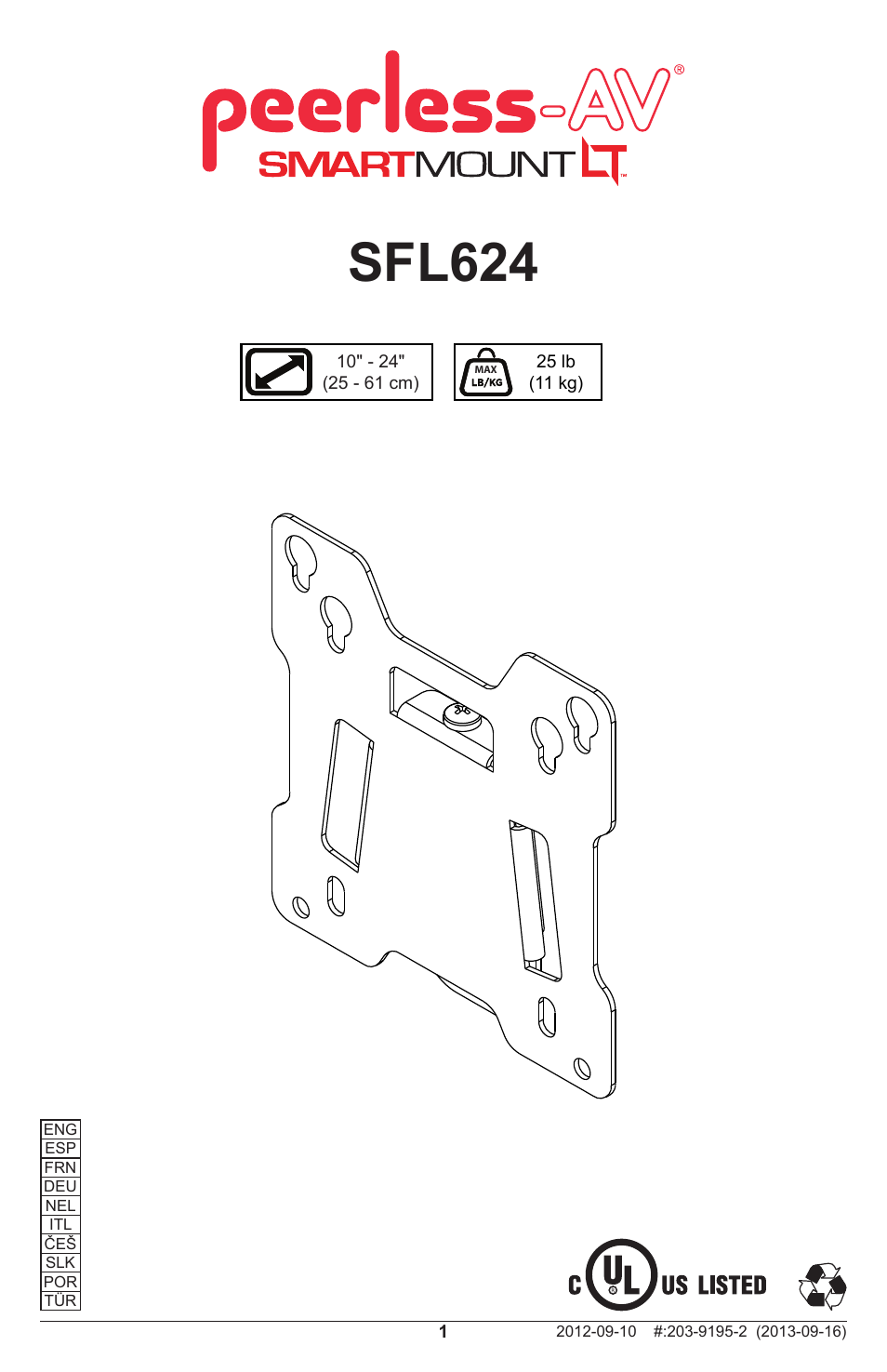 Peerless-AV SFL624 - Installation User Manual | 20 pages