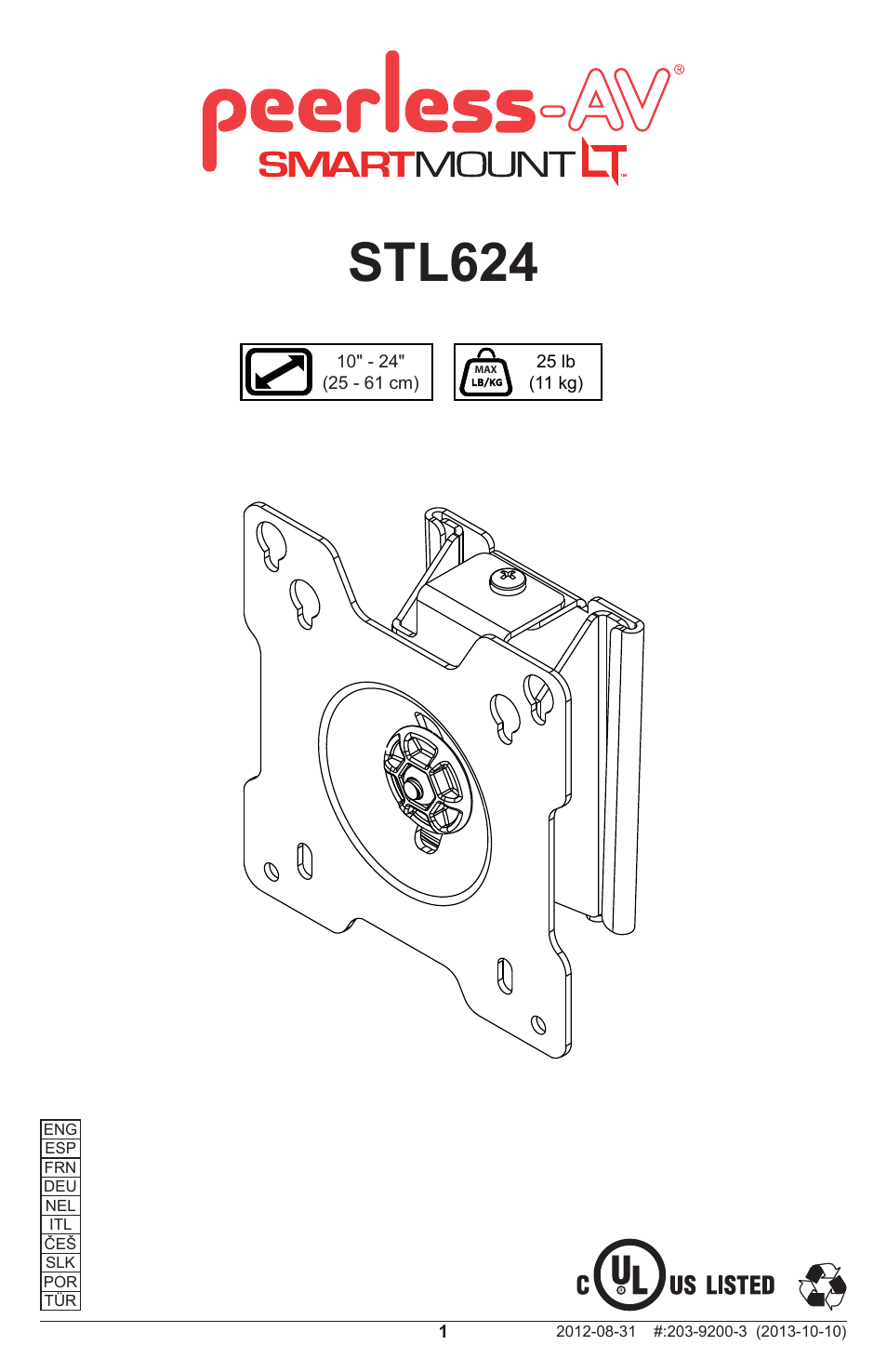 Peerless-AV STL624 - Installation User Manual | 20 pages