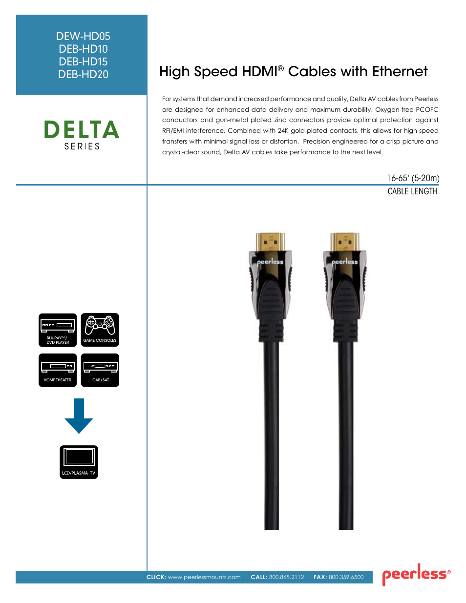 Peerless-AV DEB-HD10  - Sell Sheet User Manual | 2 pages