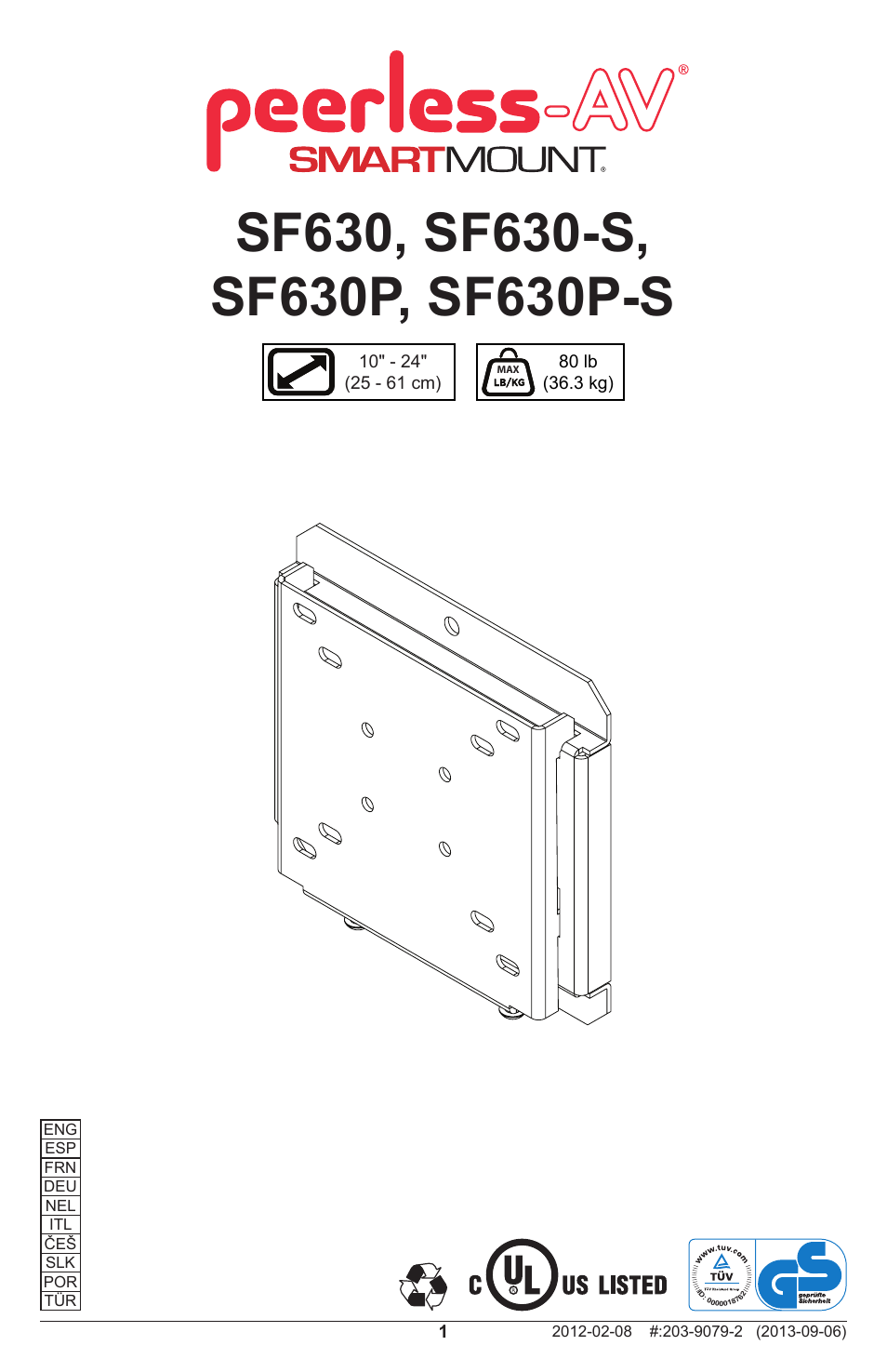 Peerless-AV SF630-S - Installation User Manual | 20 pages