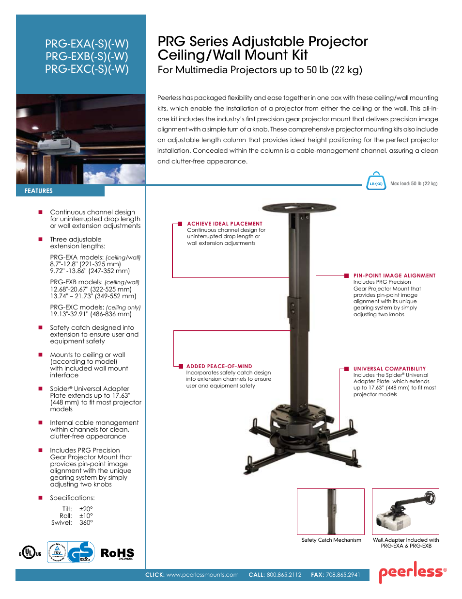 Peerless-AV PRG-EXC  - Sell Sheet User Manual | 2 pages