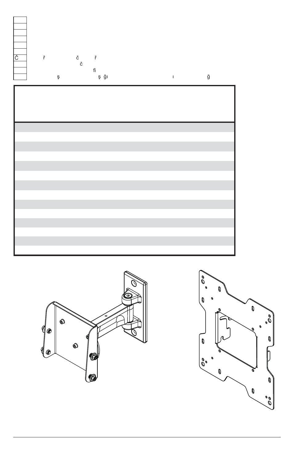 Parts list, A (1), B (1) | Peerless-AV YBP2X2 - Installation User Manual | Page 5 / 20