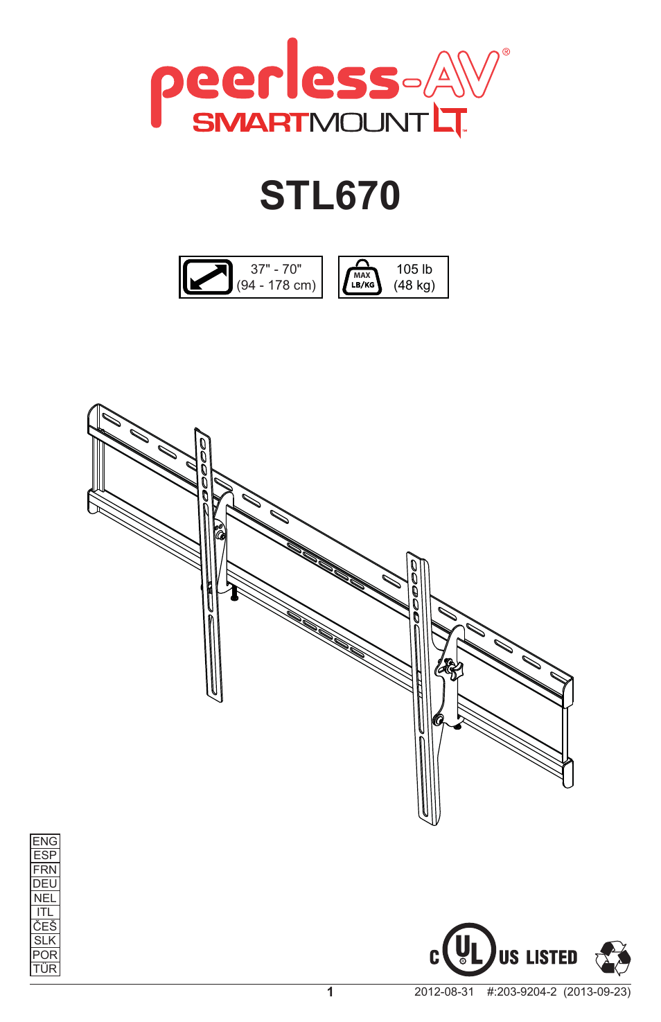 Peerless-AV STL670 - Installation User Manual | 20 pages