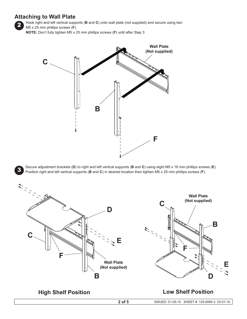 Fc b, Ec c, De f f | Peerless-AV DSX200 - Installation User Manual | Page 2 / 5