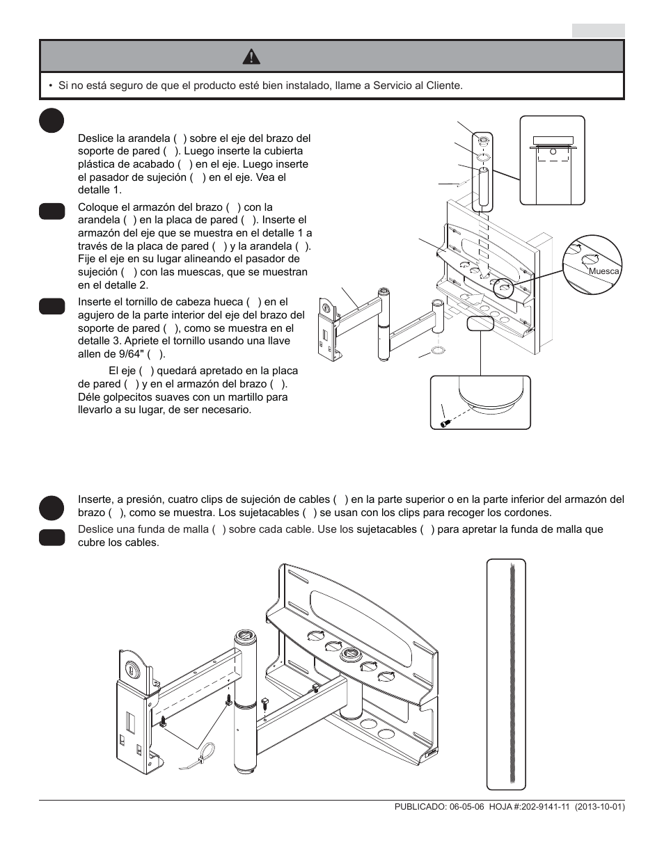Advertencia | Peerless-AV PLAV60-UNLP-GB - Installation User Manual | Page 20 / 41