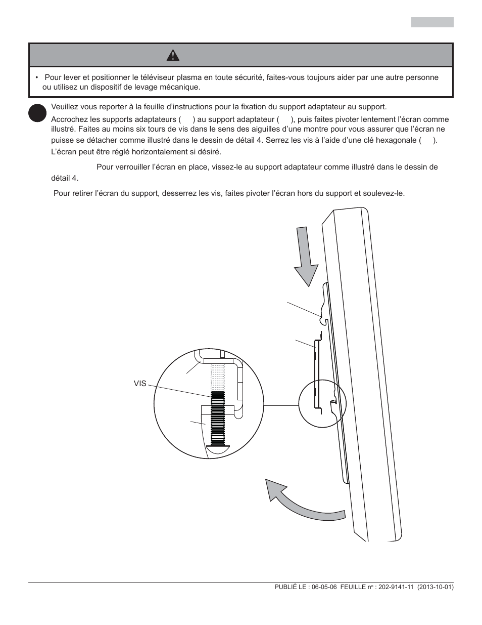 Avertissement, Aa bb aa bb | Peerless-AV PLAV60-UNLP-GB - Installation User Manual | Page 38 / 41