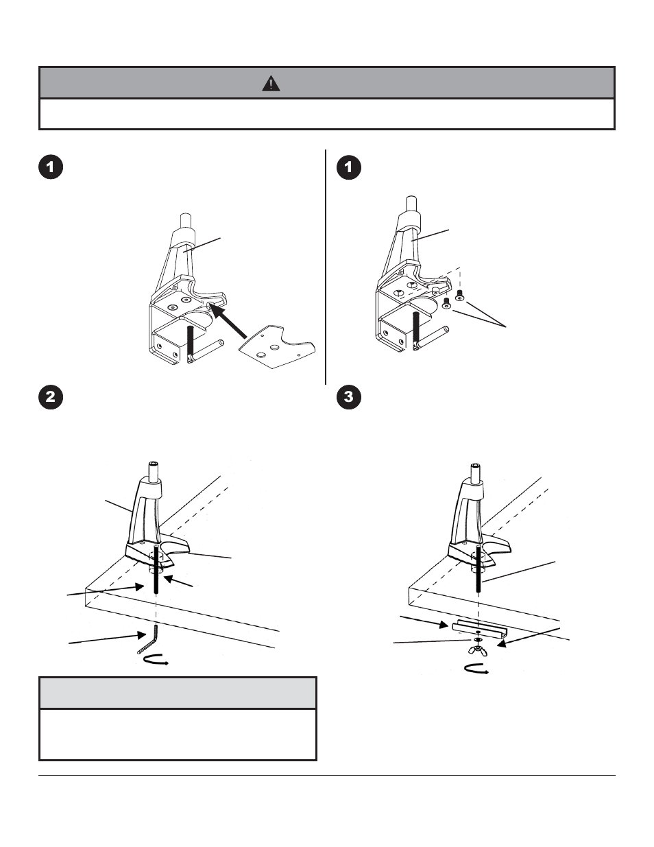 Warning, Caution, Installation to desk | Peerless-AV LCT-101 - Installation User Manual | Page 4 / 7