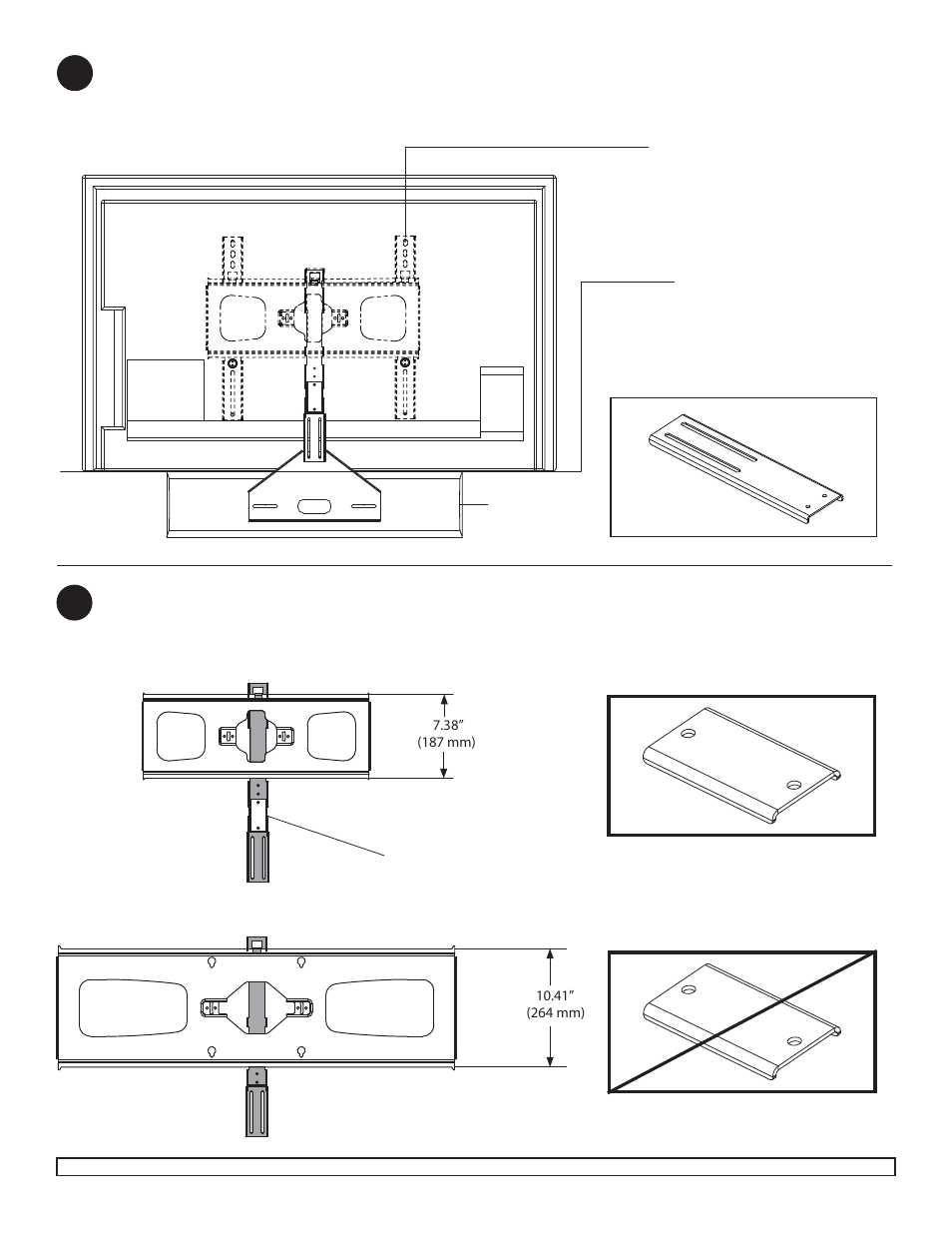 Dfigure 1.1 figure 1.2 | Peerless-AV ACC-SB - Installation User Manual | Page 2 / 5