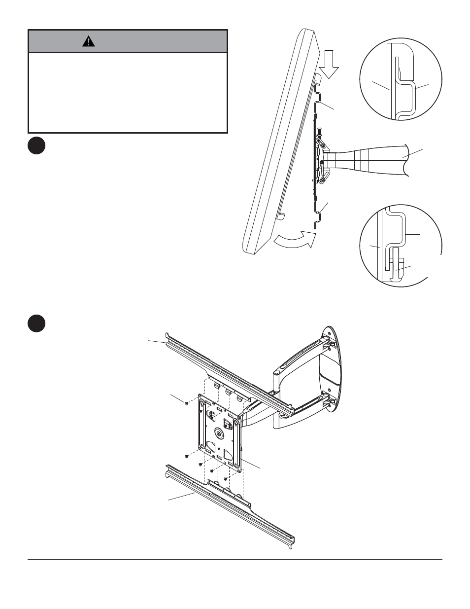Warning, Ba a a | Peerless-AV SAX755PU - Installation User Manual | Page 9 / 38