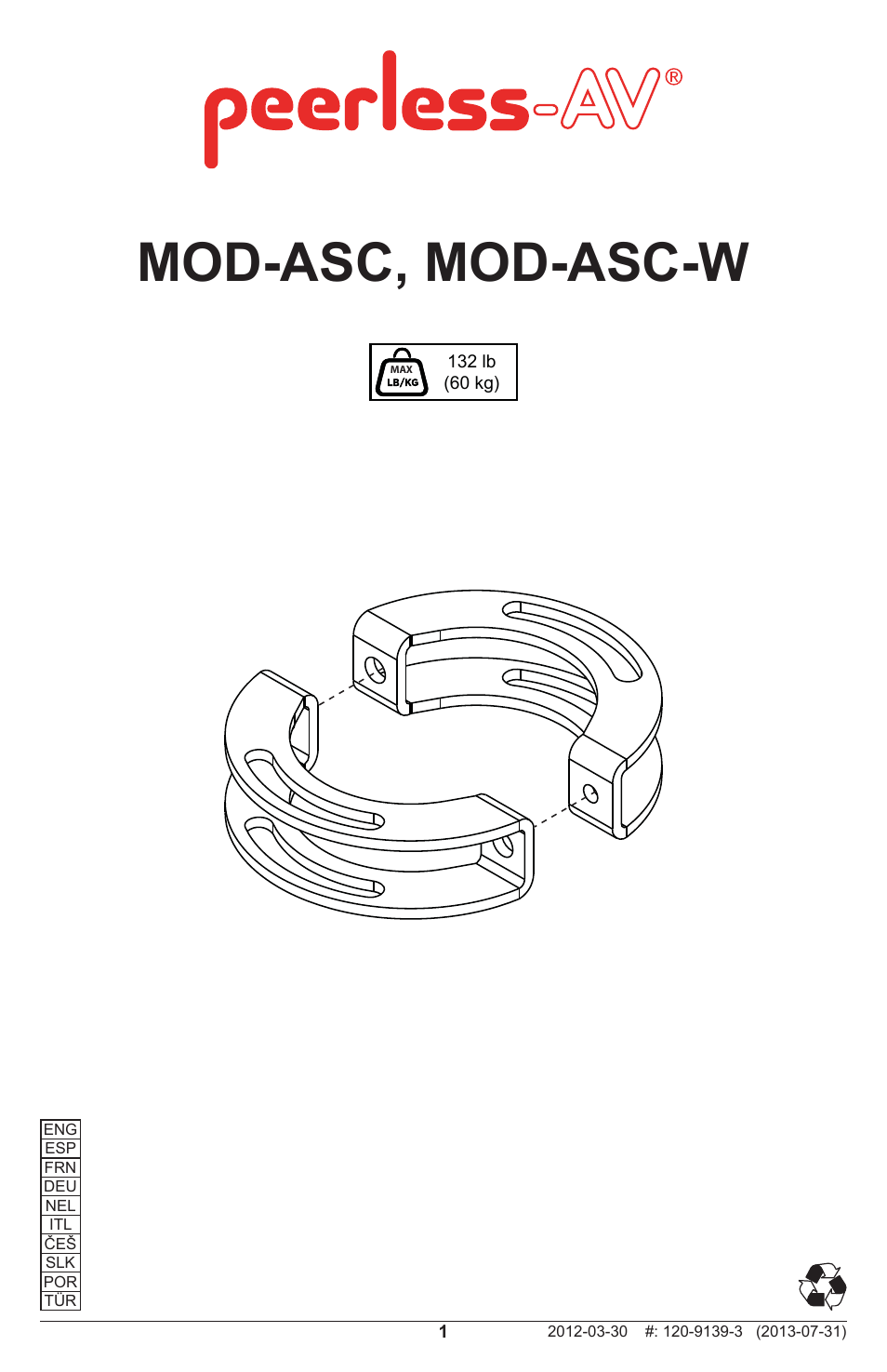 Peerless-AV MOD-ASC - Installation User Manual | 12 pages