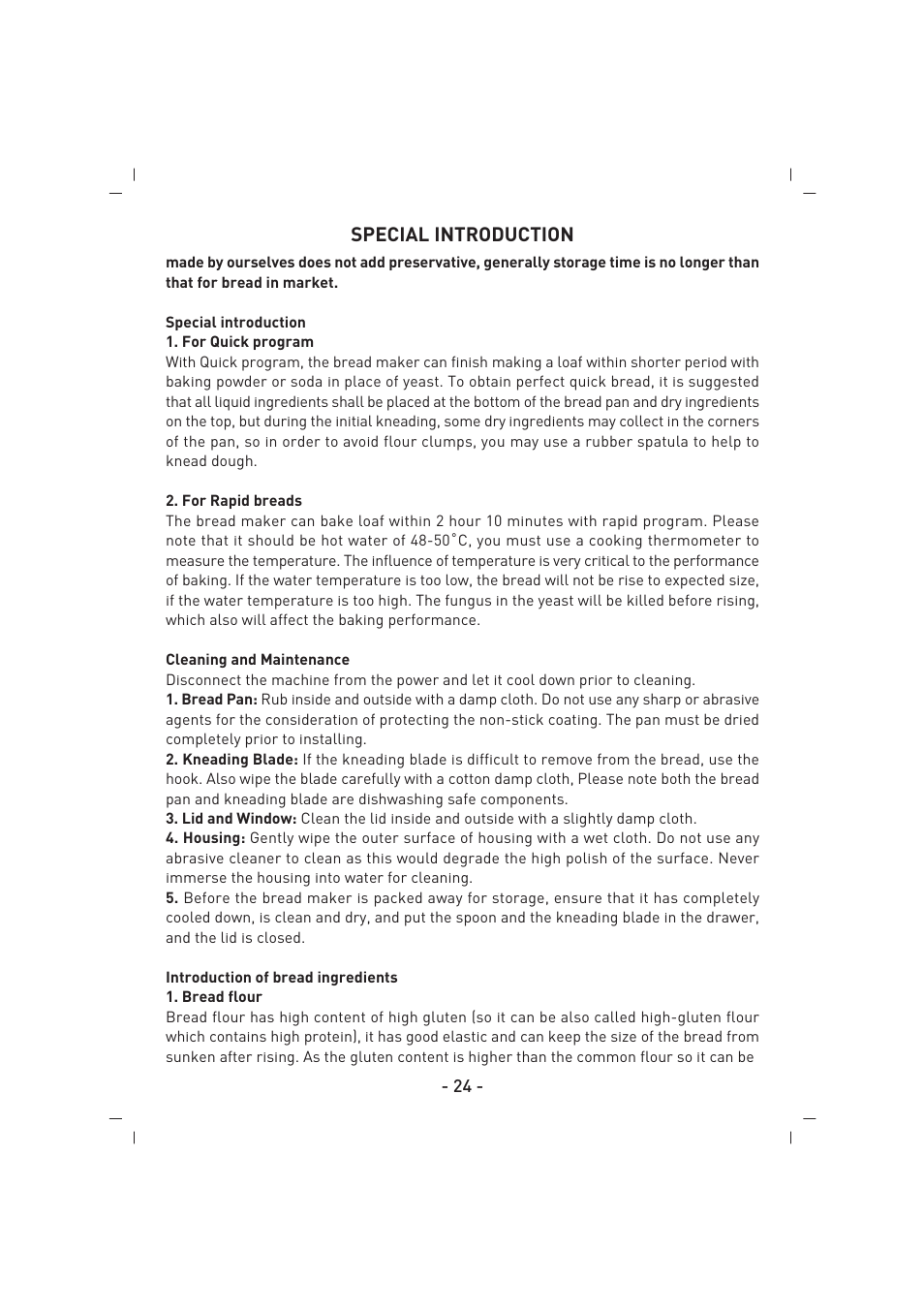 Special introduction | SINBO SBM 4713 User Manual | Page 25 / 52