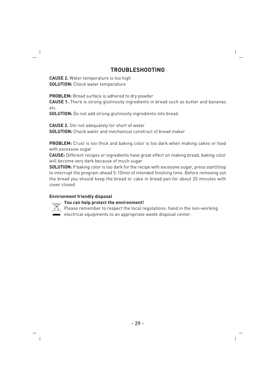 Troubleshooting | SINBO SBM 4713 User Manual | Page 30 / 52