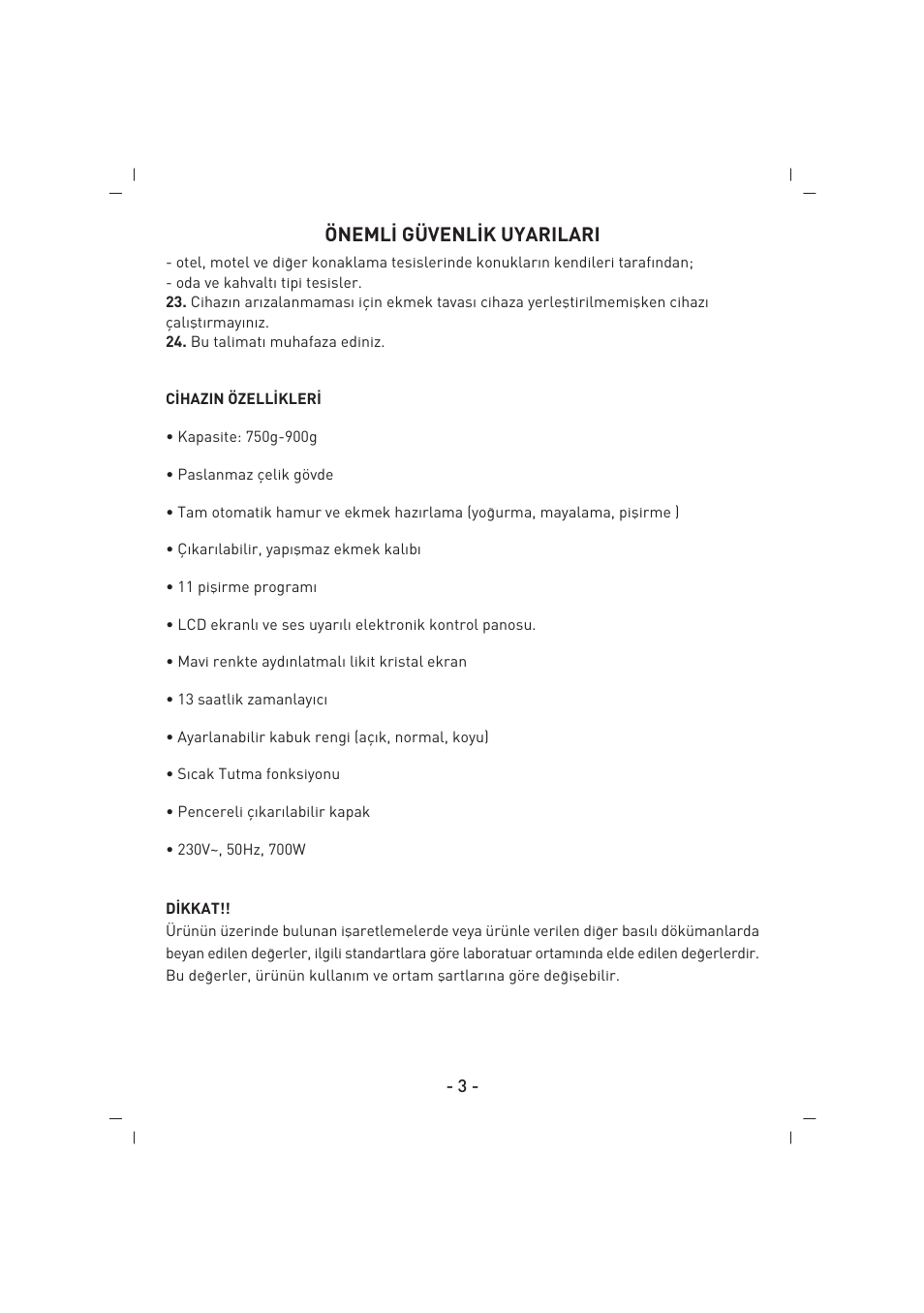Öneml‹ güvenl‹k uyarilari | SINBO SBM 4713 User Manual | Page 4 / 52